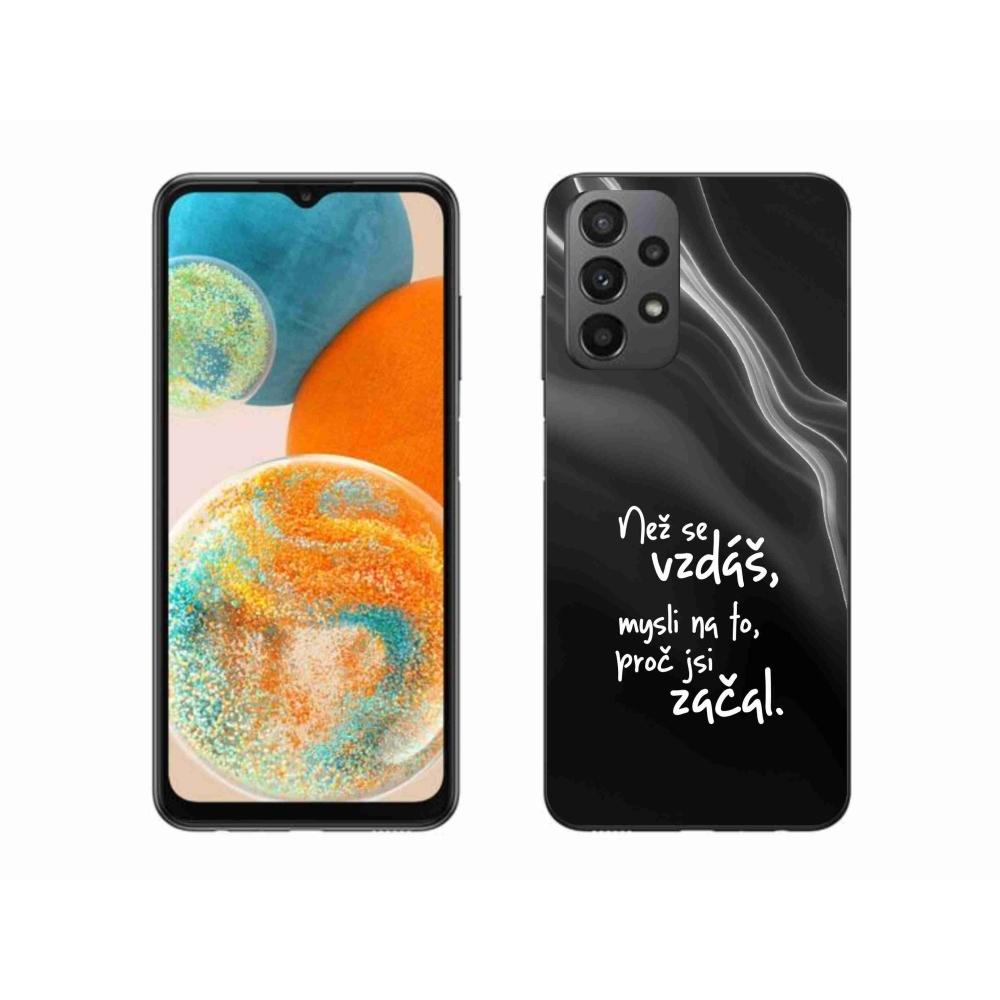 Gelový kryt mmCase na Samsung Galaxy A23 4G/5G - citát 2 černé pozadí