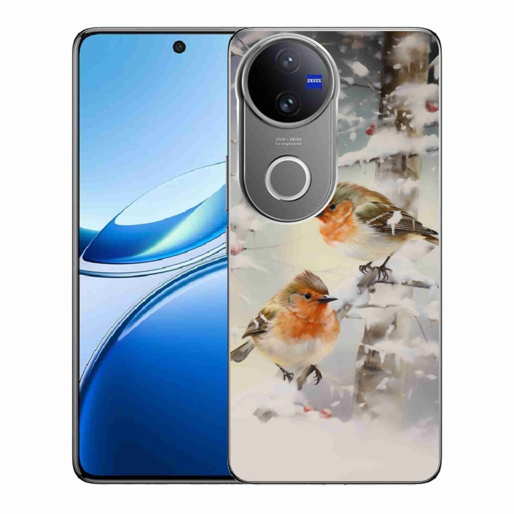 Gelový kryt mmCase na Vivo V50 5G - ptáčci v zimě