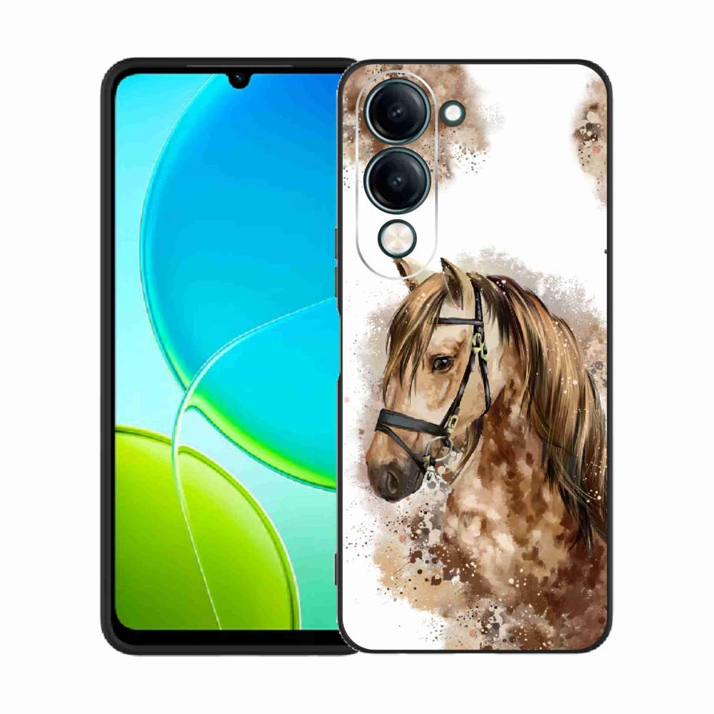 Gelový kryt mmCase na Vivo Y29s 5G - hnědý kreslený kůň