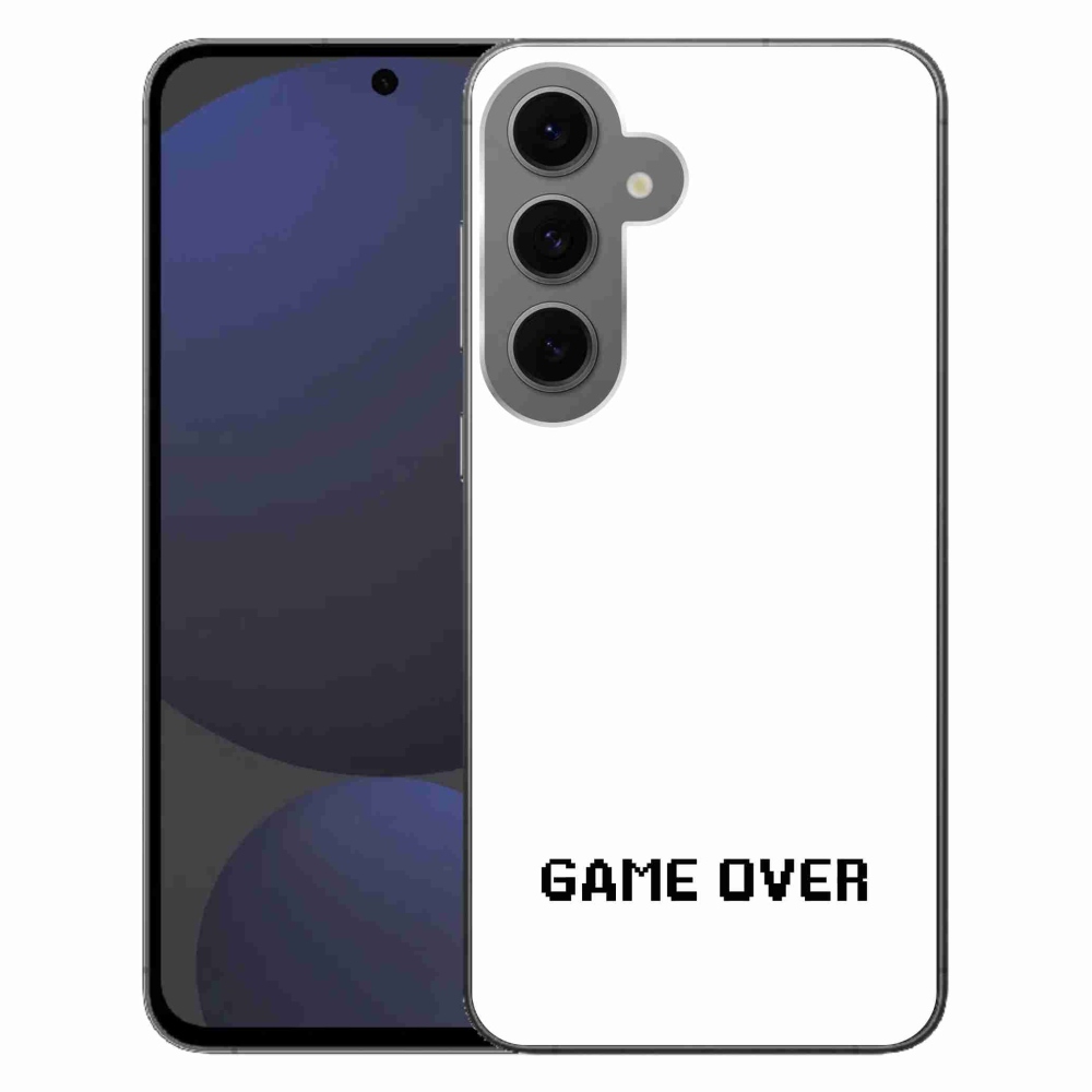 Gelový kryt mmCase na Samsung Galaxy S24 FE - game over bílé pozadí