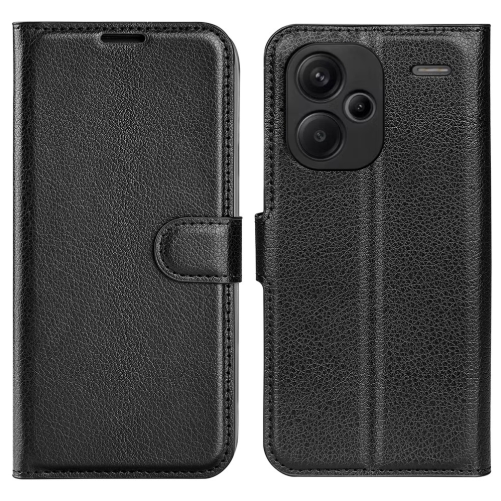 Litchi knížkové pouzdro na Xiaomi Redmi Note 13 Pro+ 5G - černé