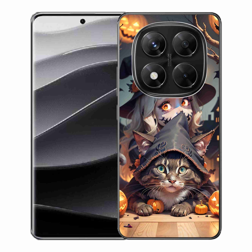 Gelový kryt mmCase na Xiaomi Redmi Note 14 Pro 5G/Poco X7 5G - čarodějnice s kočkou