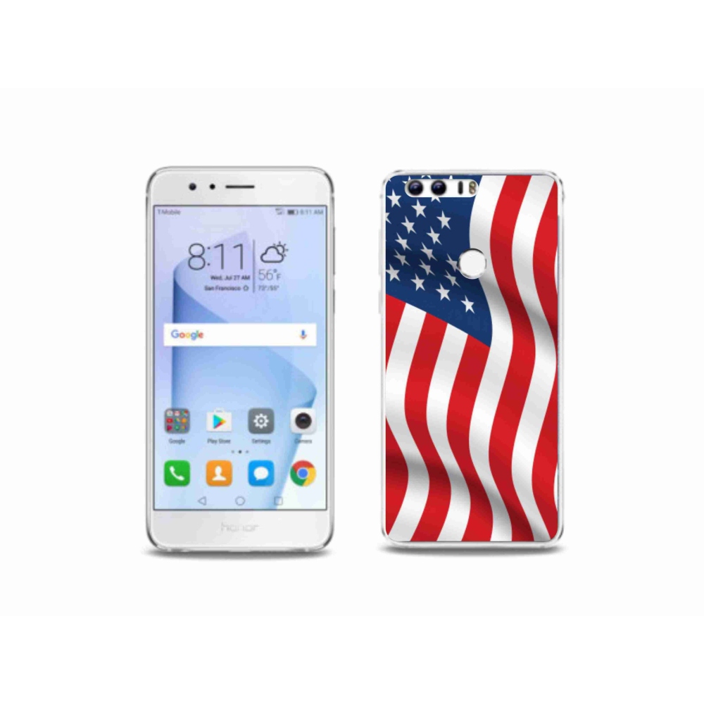 Gelový kryt mmCase na mobil Honor 8 - USA vlajka