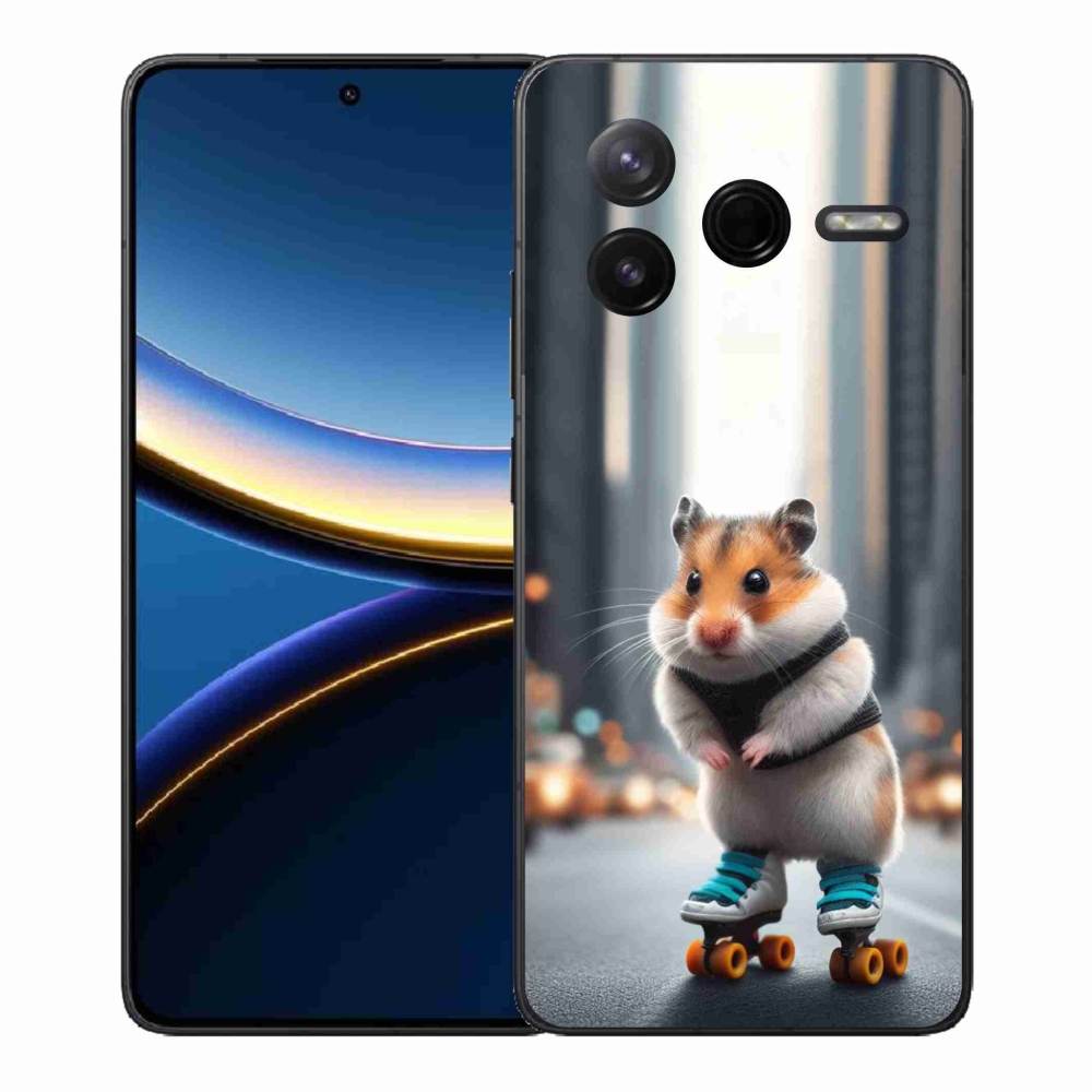 Gelový kryt mmCase na Xiaomi Poco F7 Pro - křeček na bruslích