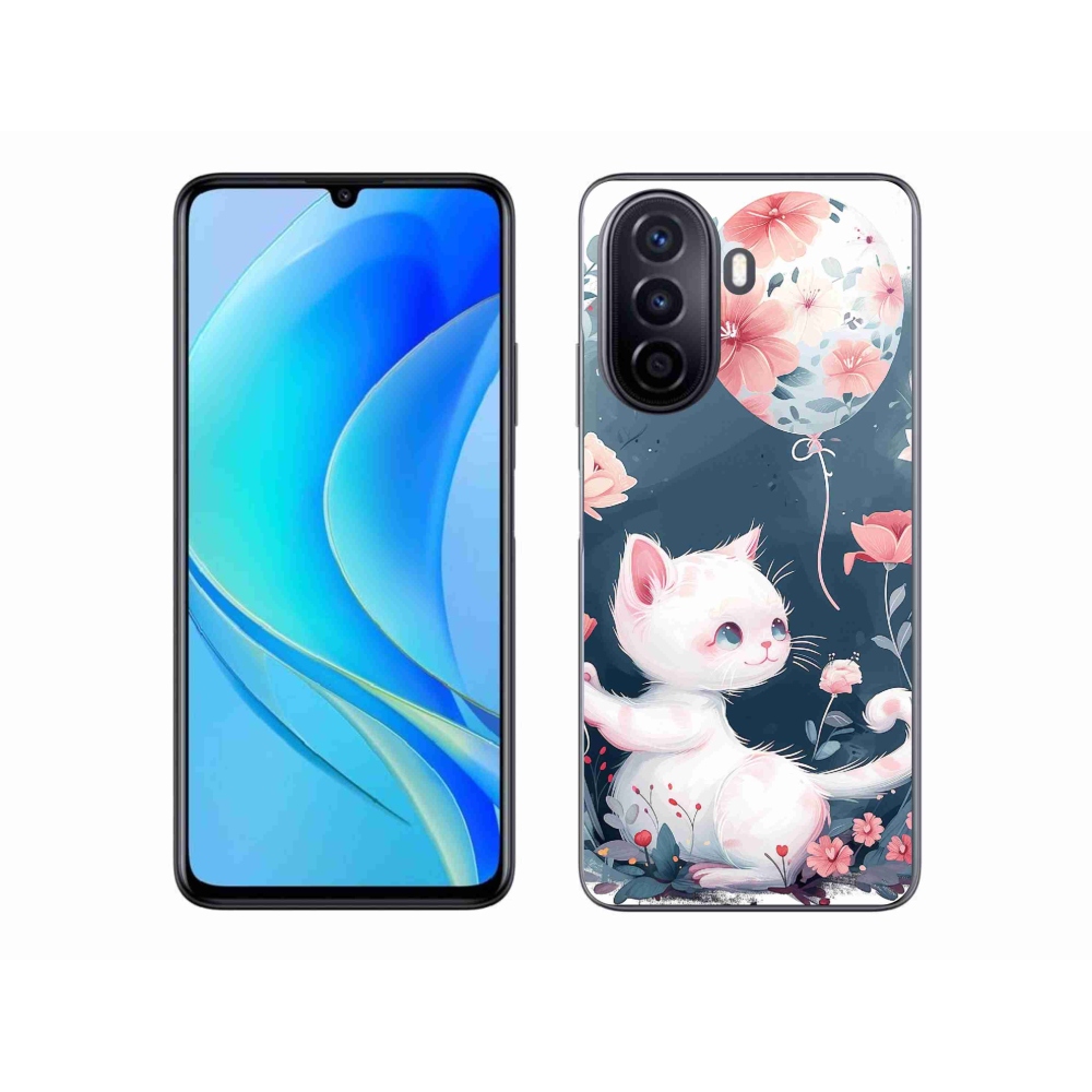 Gelový kryt mmCase na Huawei Nova Y70 - kotě s balónkem