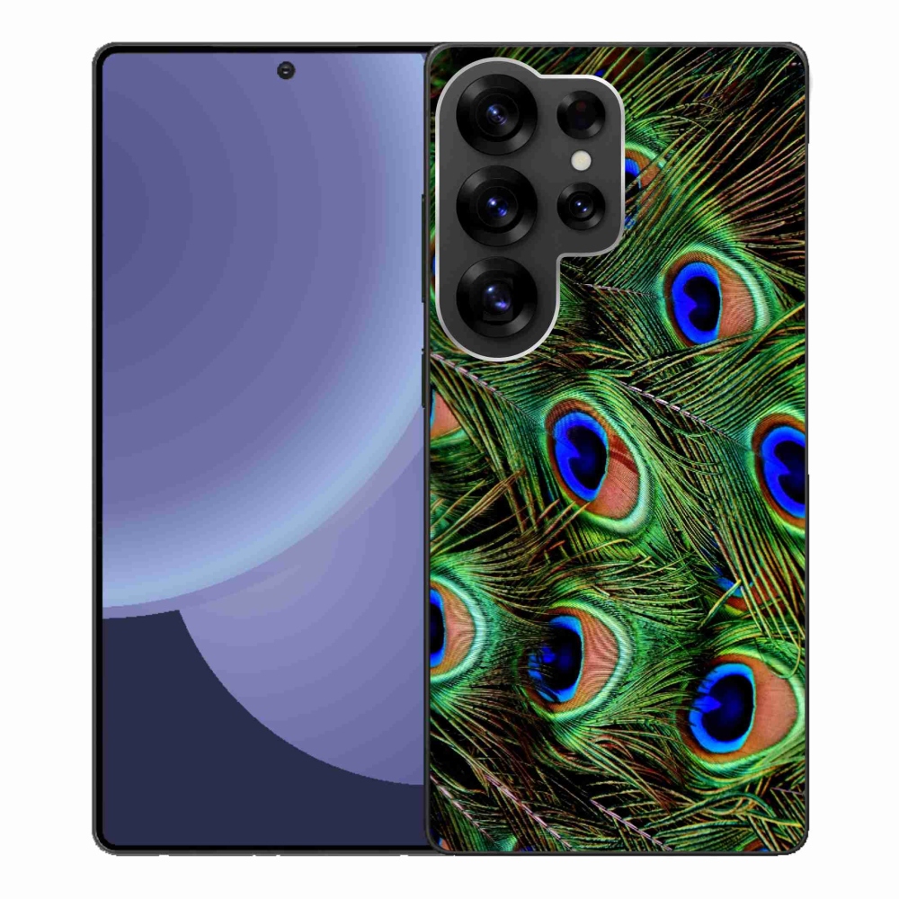 Gelový kryt mmCase na Samsung Galaxy S25 Ultra - paví peří