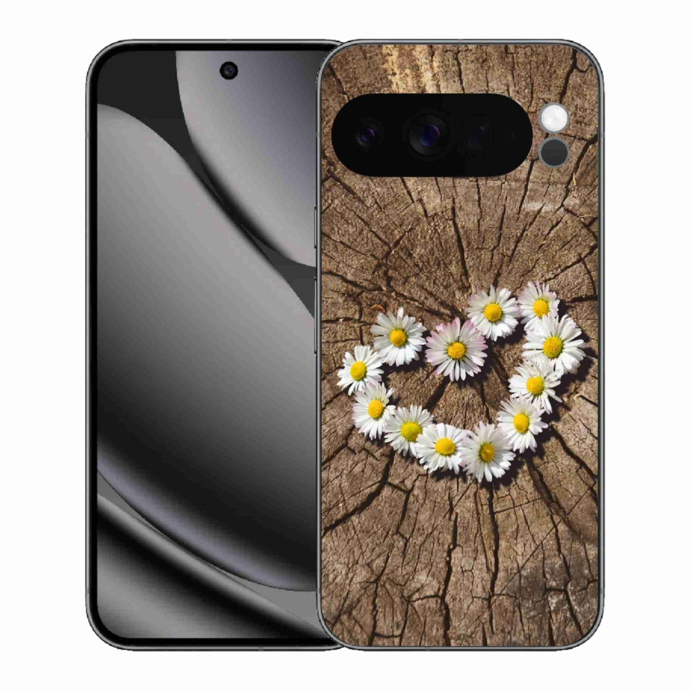 Gelový kryt mmCase na Google Pixel 10 Pro XL - srdce z kopretin