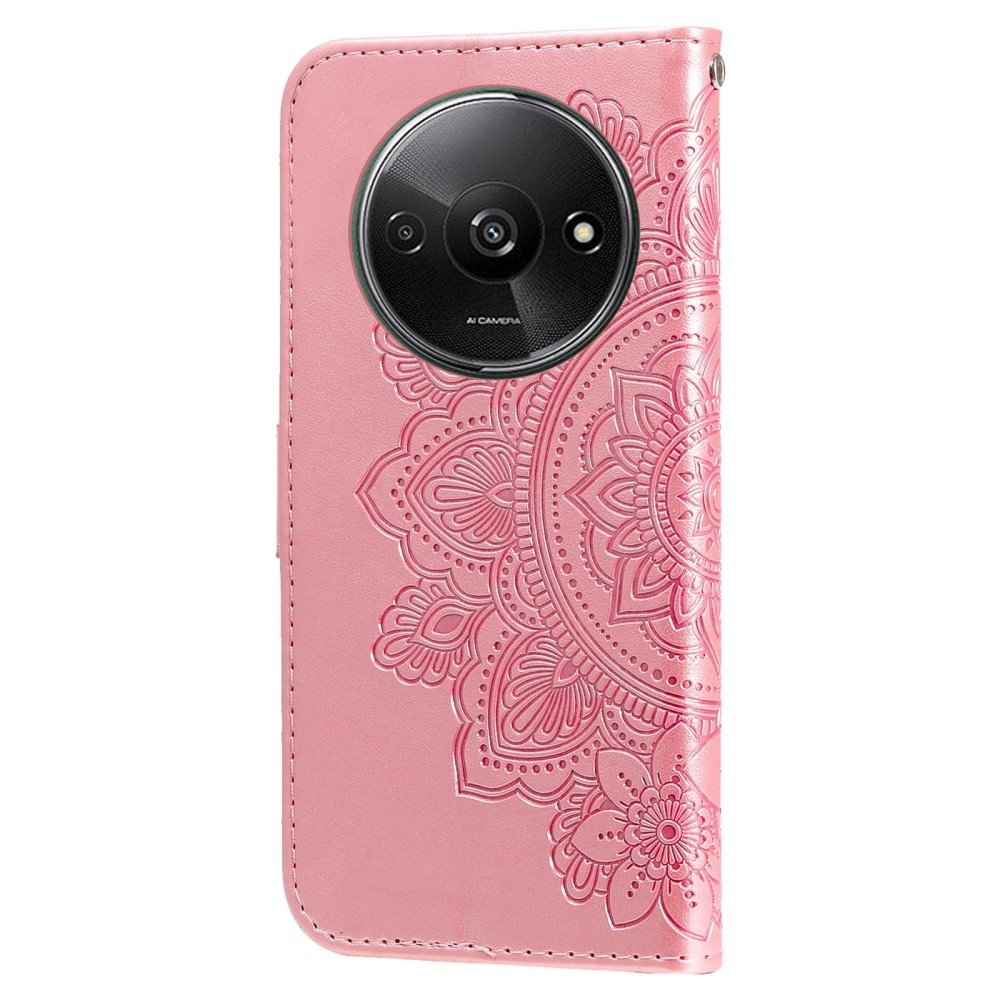 Mandala knížkové pouzdro na Xiaomi Redmi A3 - růžové
