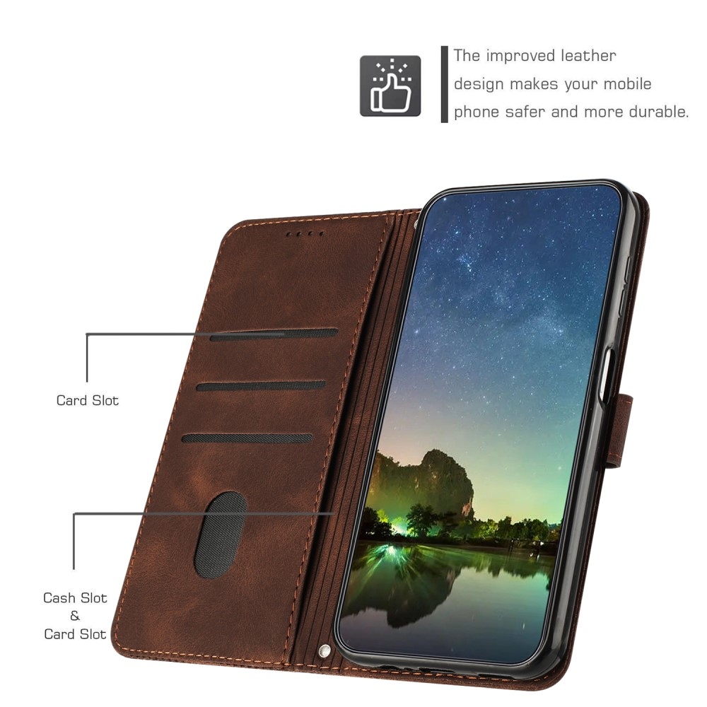 Triangle knížkové pouzdro na Samsung Galaxy S25 - hnědé