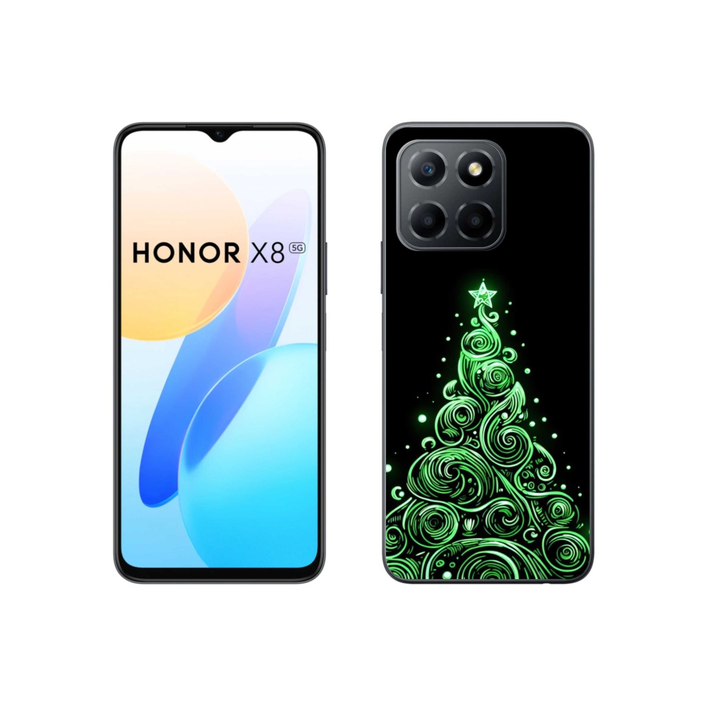 Gelový kryt mmCase na Honor X8 5G/70 Lite 5G - neonový vánoční stromek 3