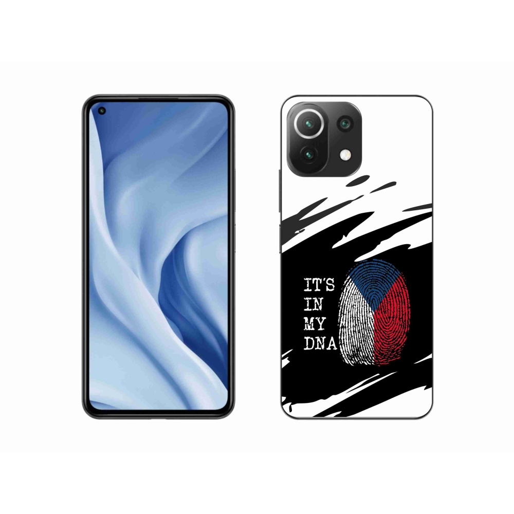 Gelový kryt mmCase na Xiaomi Mi 11 Lite 4G/5G - vlajka otisk prstu černobílé pozadí