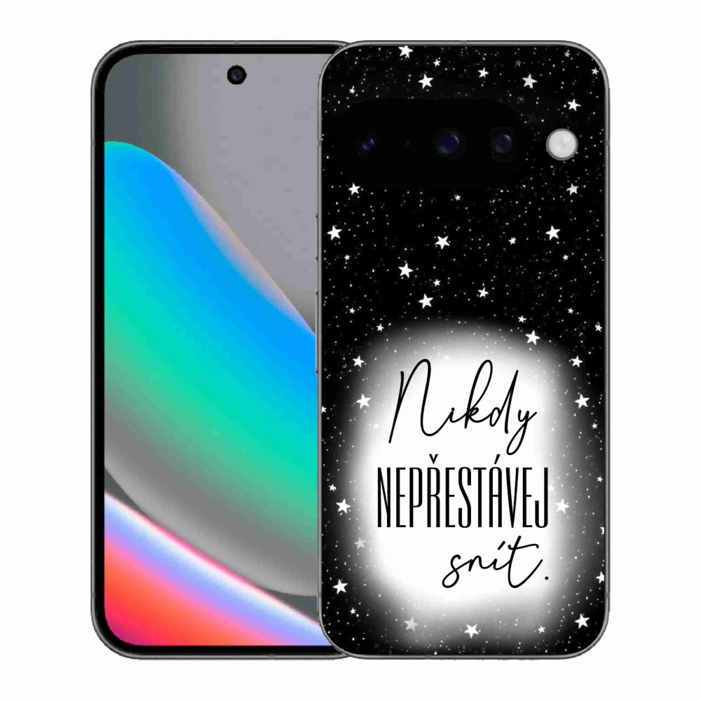 Gelový kryt mmCase na Google Pixel 10 - citát 1 bíločerné pozadí