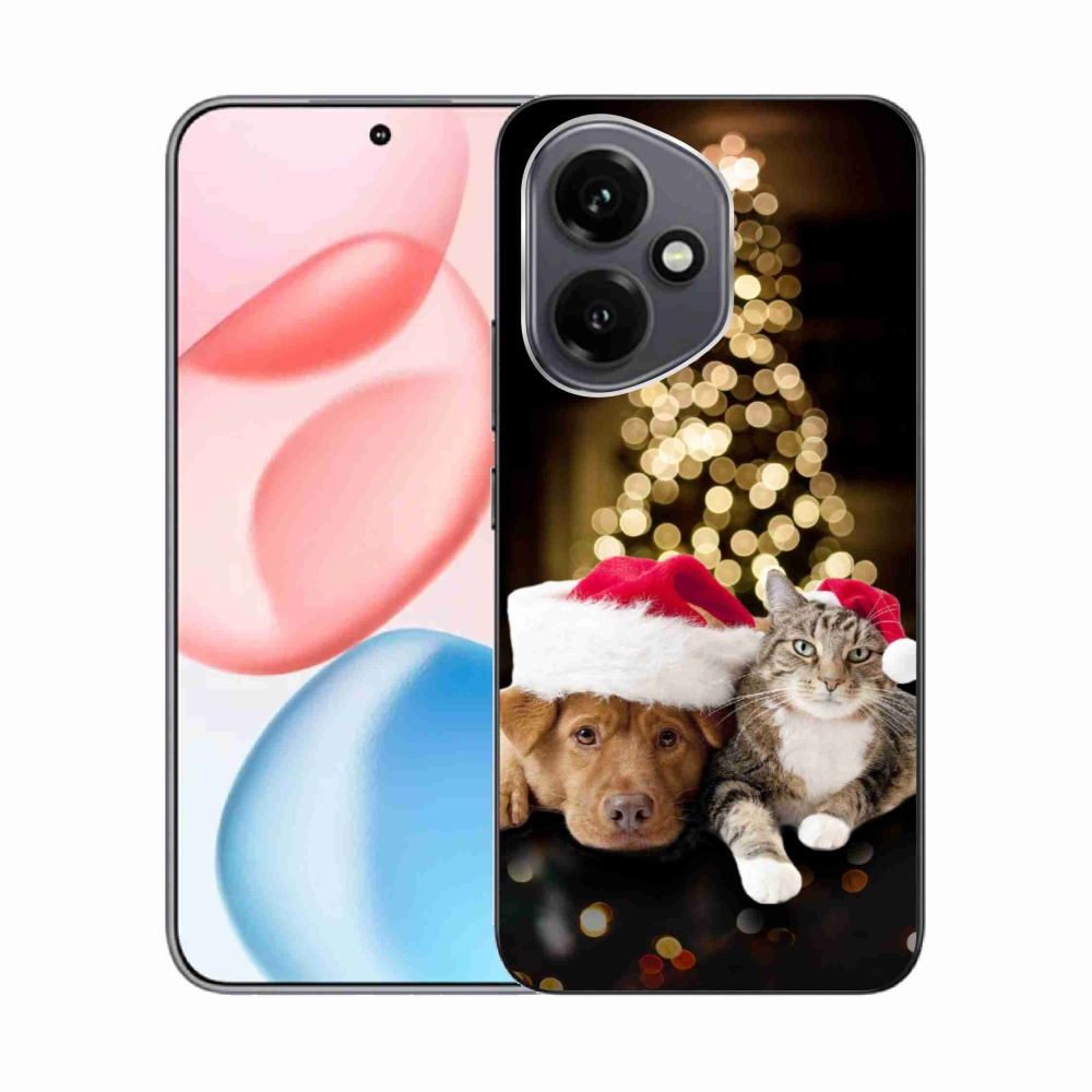 Gelový kryt mmCase na Honor 400 - vánoční pes a kočka