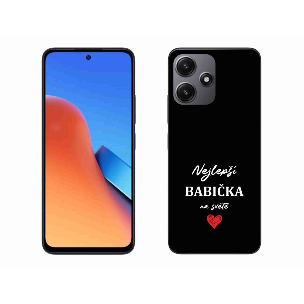 Gelový kryt mmCase na Xiaomi Redmi 12 5G - nejlepší babička 1 černé pozadí