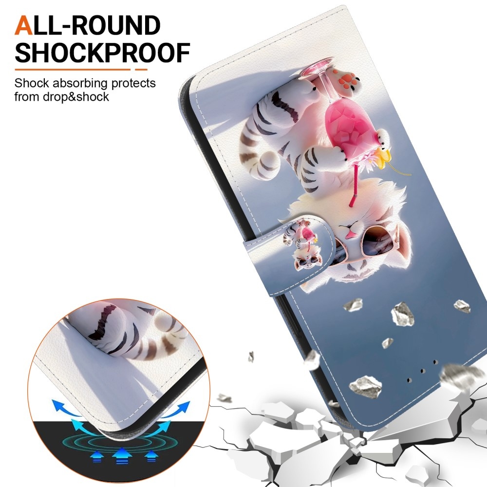Versatile knížkové pouzdro na Samsung Galaxy A36 5G/A56 5G - bílý tygřík