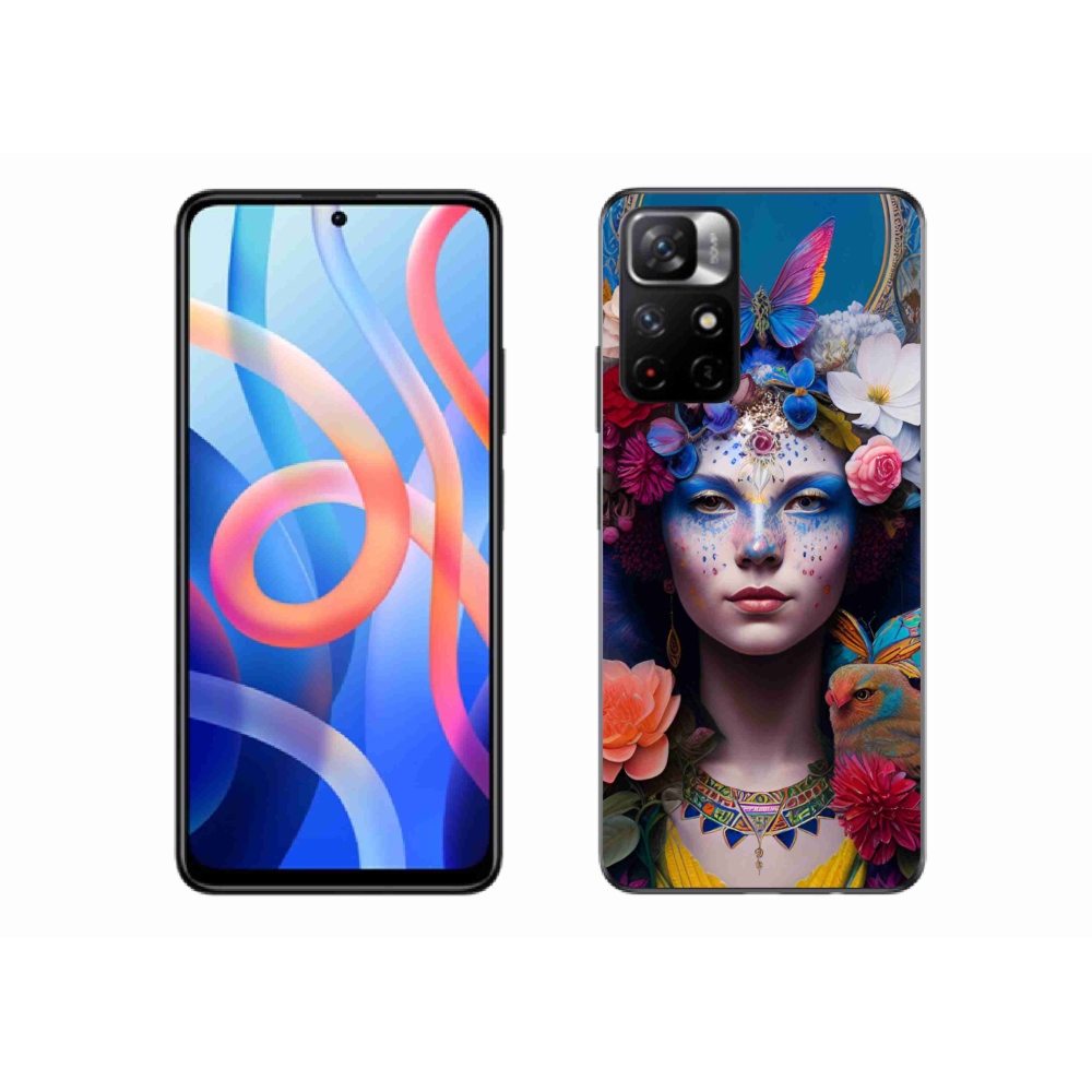 Gelový kryt mmCase na Xiaomi Redmi Note 11S 5G - žena s květinami