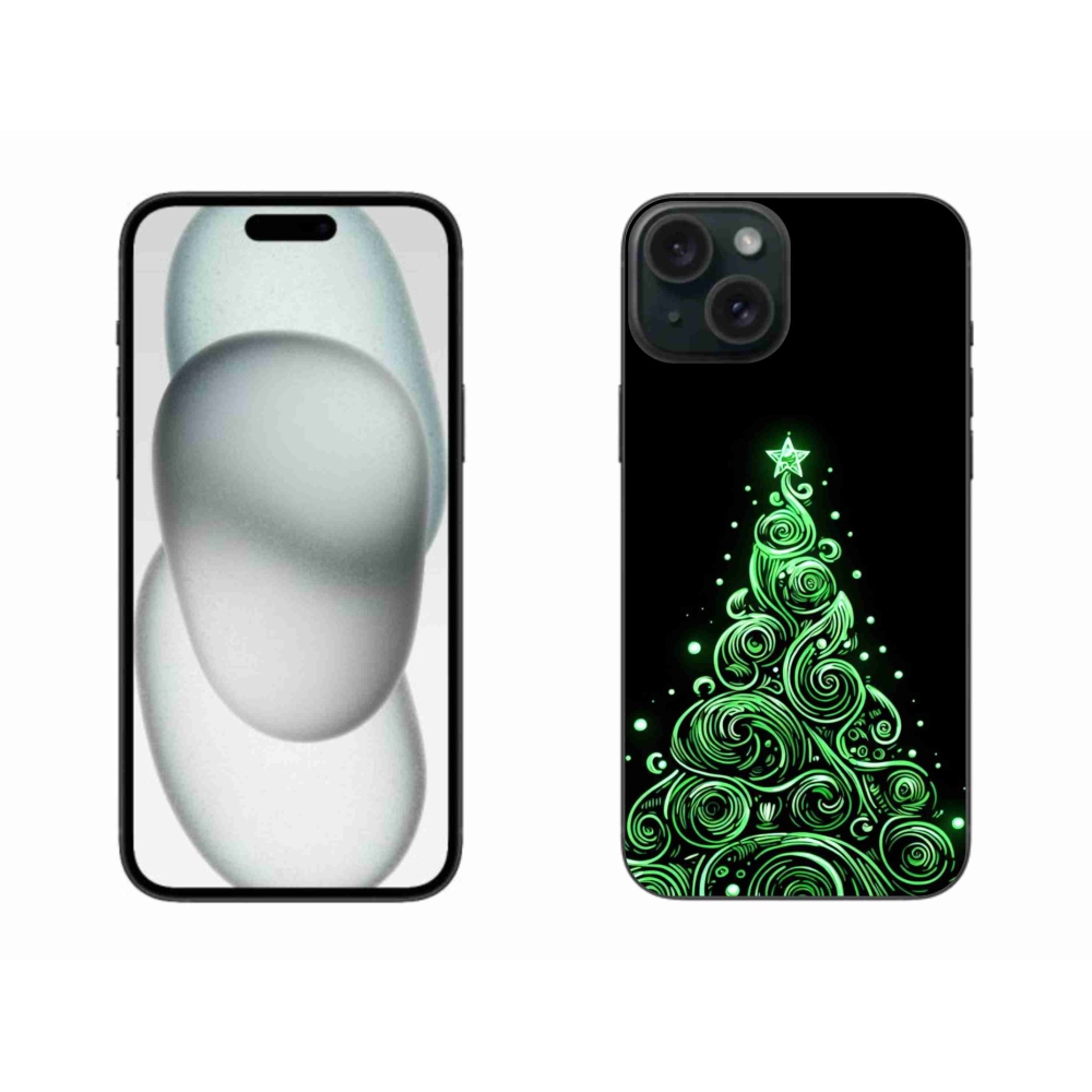 Gelový kryt mmCase na iPhone 15 Plus - neonový vánoční stromek 3