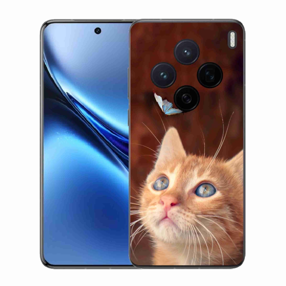 Gelový kryt mmCase na Vivo X200 5G - motýl a kotě