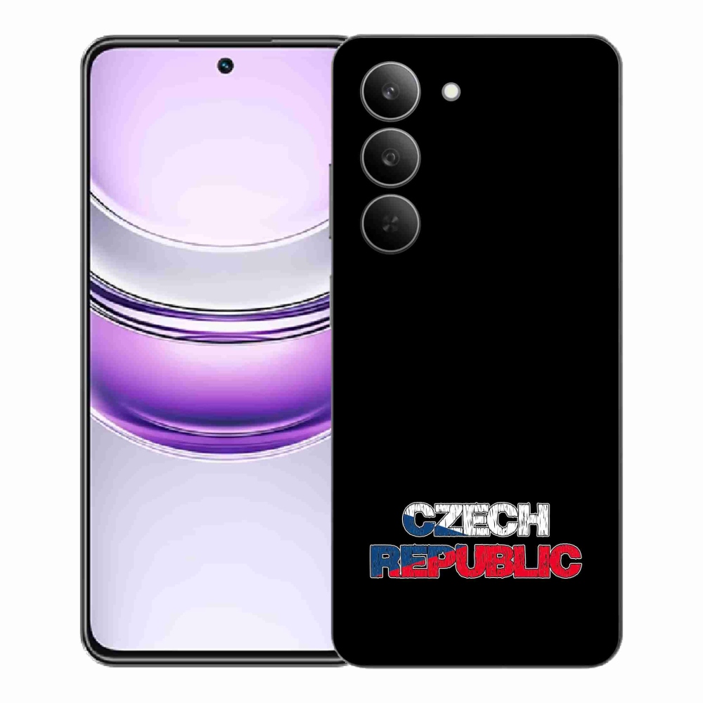 Gelový kryt mmCase na Realme 14x 5G - Czech Republic černé pozadí