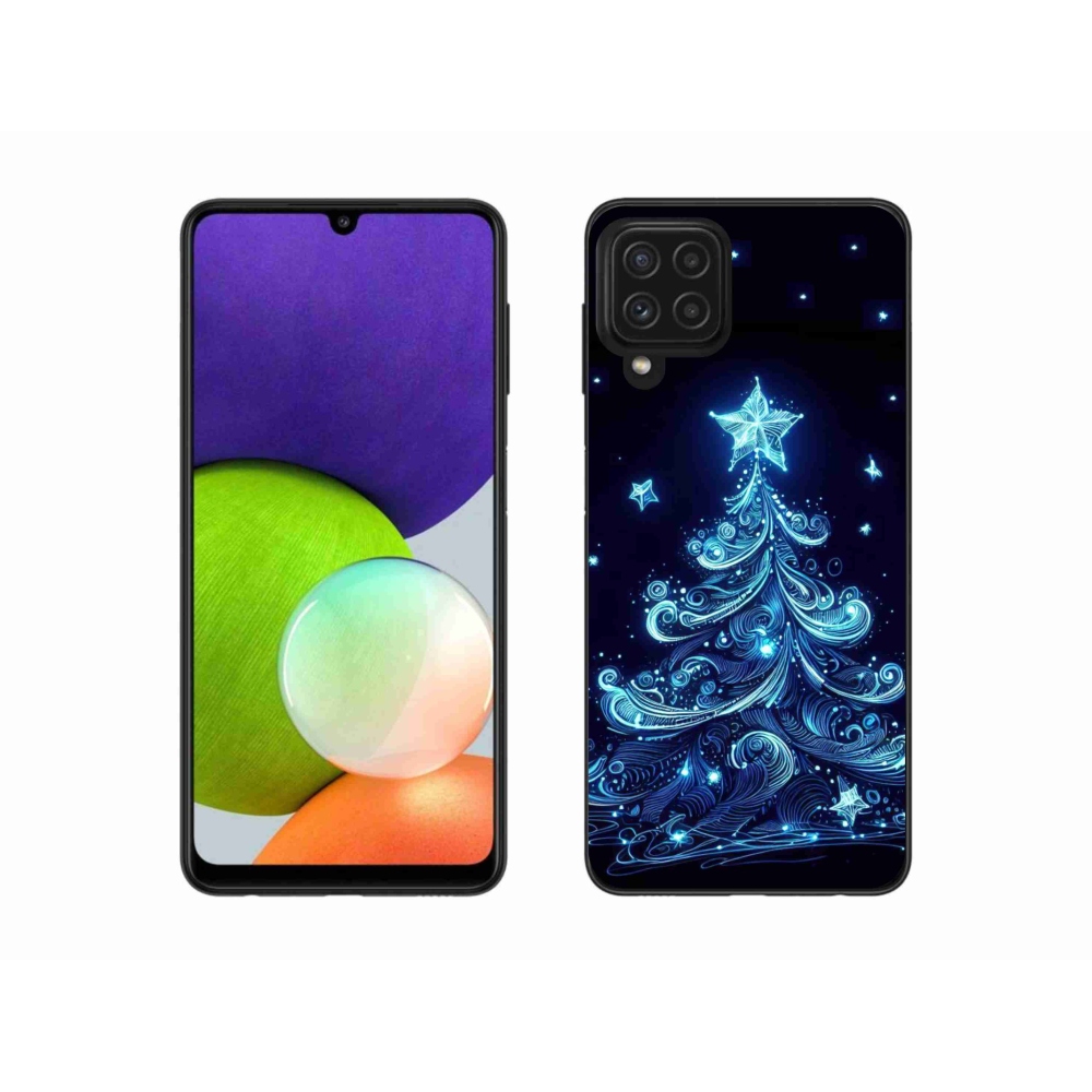 Gelový kryt mmCase na Samsung Galaxy A22 4G - neonový vánoční stromek 4