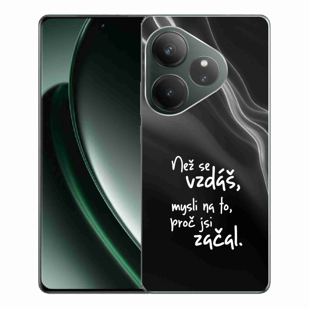 Gelový kryt mmCase na Realme GT 6 5G/GT 6T 5G - citát 2 černé pozadí