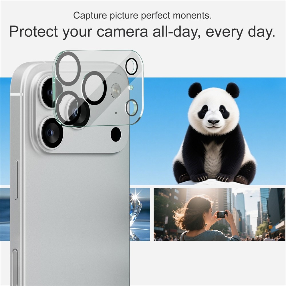IMK sklo čočky fotoaparátu na mobil iPhone 17 Pro - černé kroužky