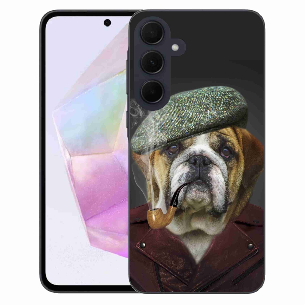 Gelový kryt mmCase na Samsung Galaxy A35 5G - pes s fajfkou