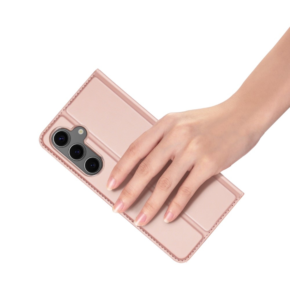 DUX knížkové pouzdro na Samsung Galaxy S25 - růžovozlaté