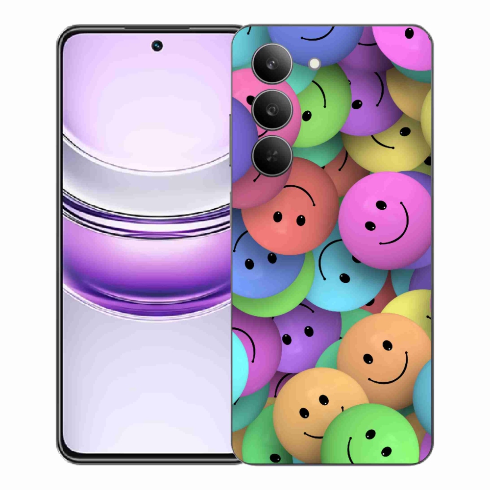 Gelový kryt mmCase na Realme 14x 5G - barevní smajlíci