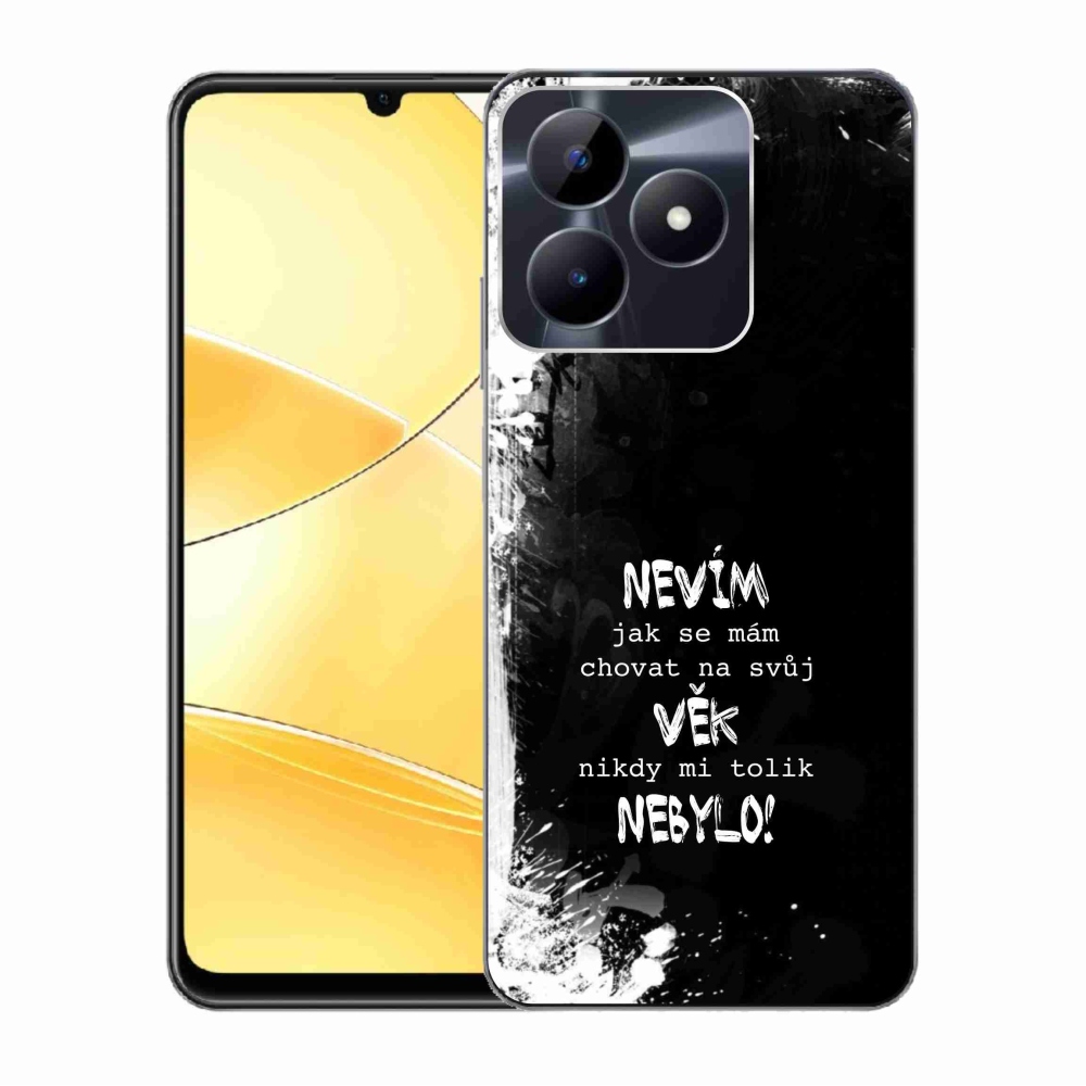 Gelový kryt mmCase na Realme C51/C53 - vtipný text 14 černé pozadí