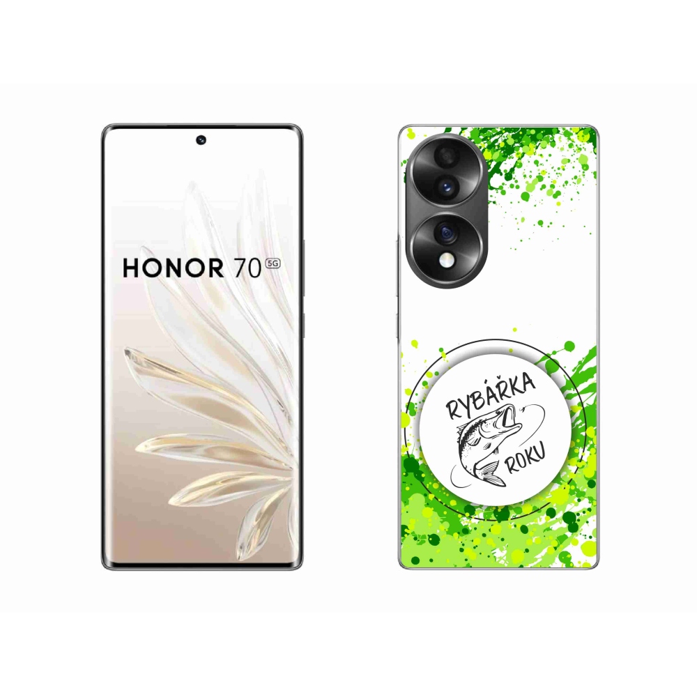 Gelový kryt mmCase na Honor 70 - rybářka roku bílé pozadí