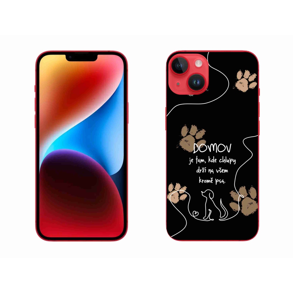 Gelový kryt mmCase na iPhone 14 Plus - psí motiv černé pozadí