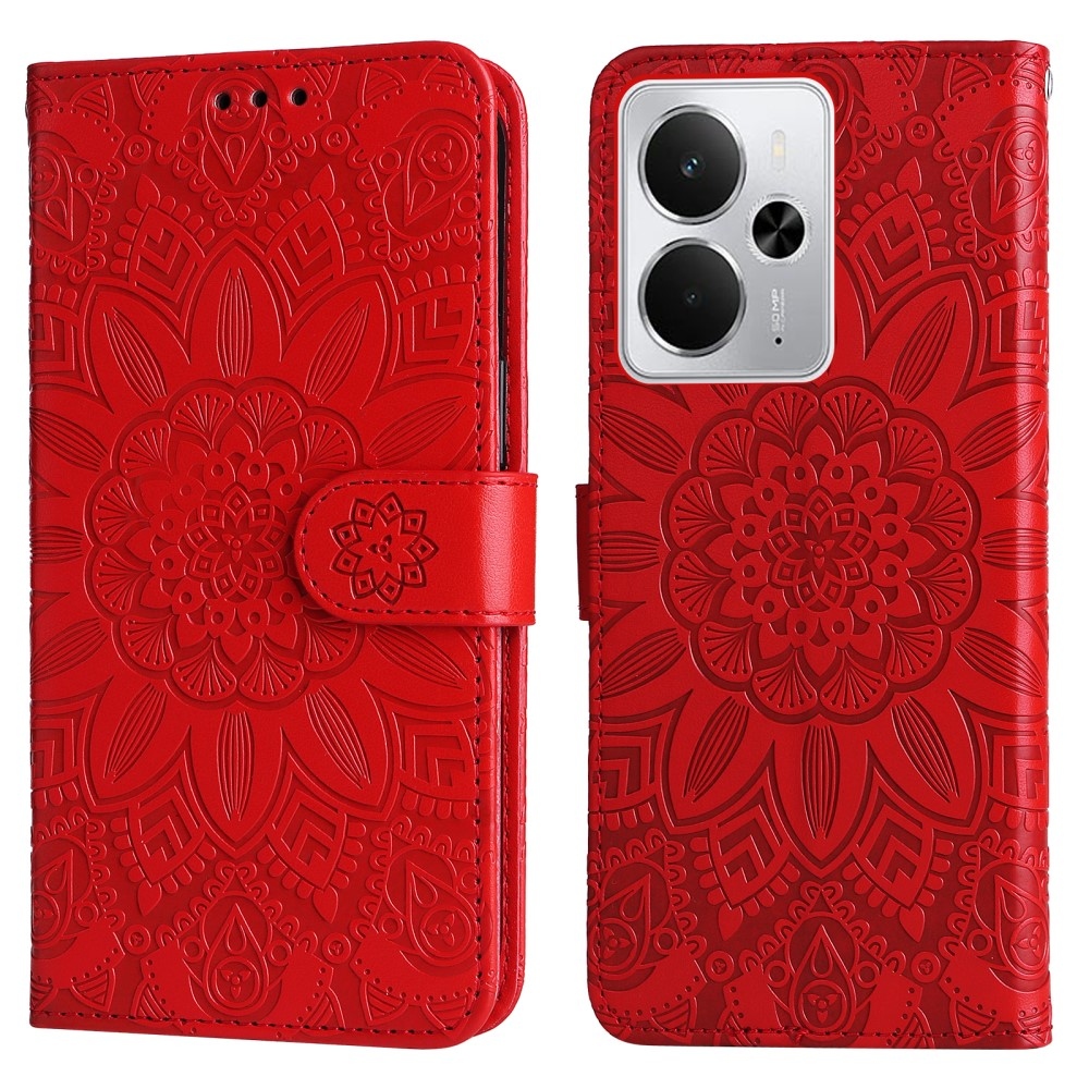Sunflower knížkové pouzdro na Realme 14 5G - červené