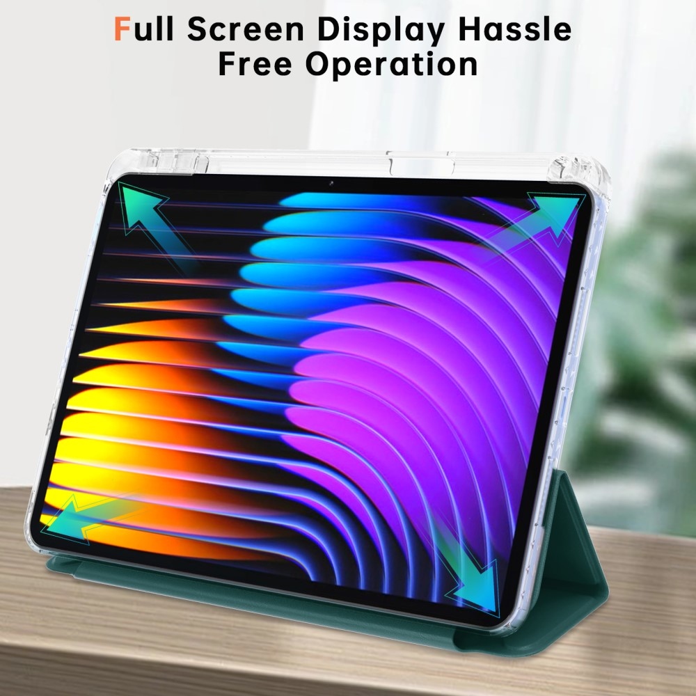 Origami chytré polohovací pouzdro na tablet Xiaomi Pad 7/7 Pro - tmavězelené