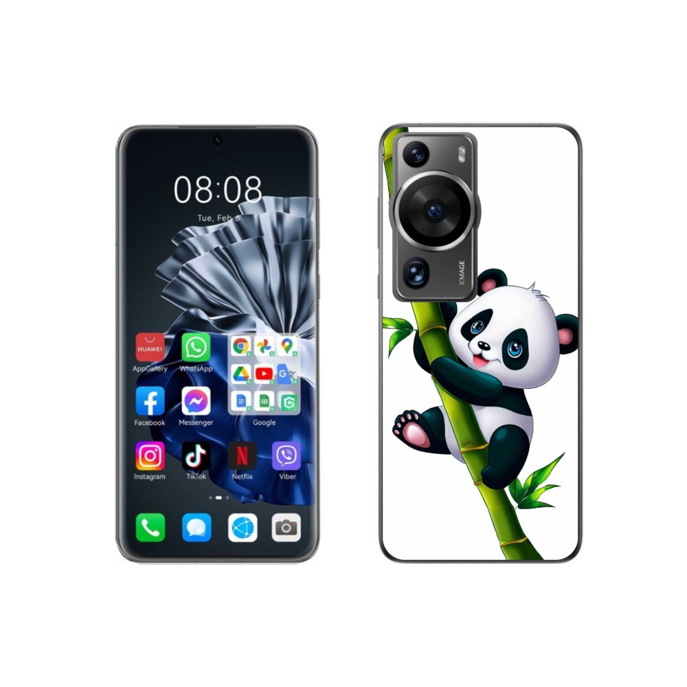 Gelový kryt mmCase na Huawei P60 Pro - panda na bambusu