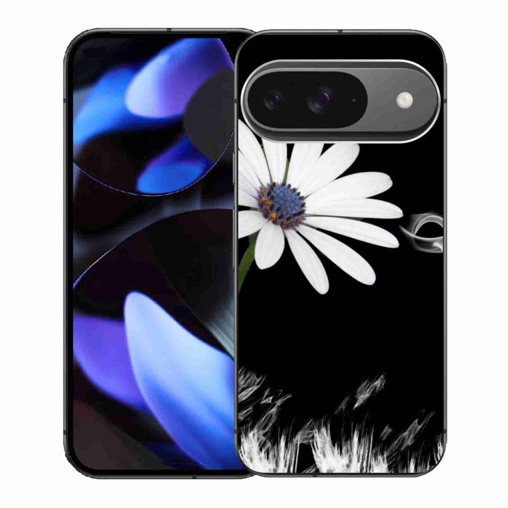 Gelový kryt mmCase na Google Pixel 9/9 Pro - bílá květina