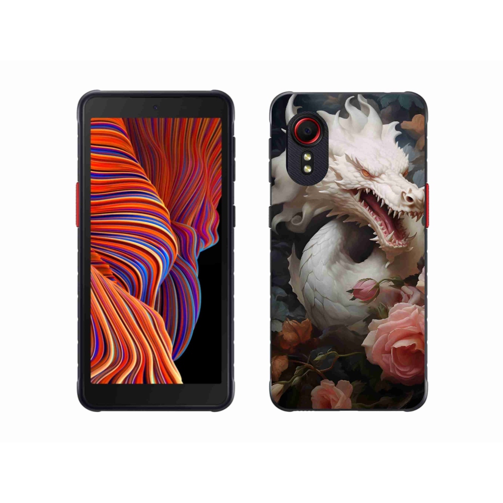 Gelový kryt mmCase na Samsung Galaxy Xcover 5 - bílý drak