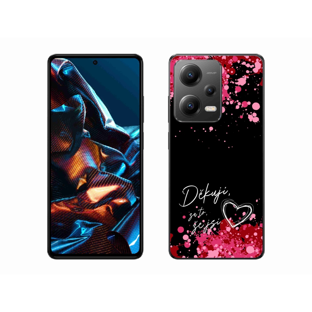 Gelový kryt mmCase na Xiaomi Redmi Note 12 Pro 5G - zamilovaný text 2 černé pozadí