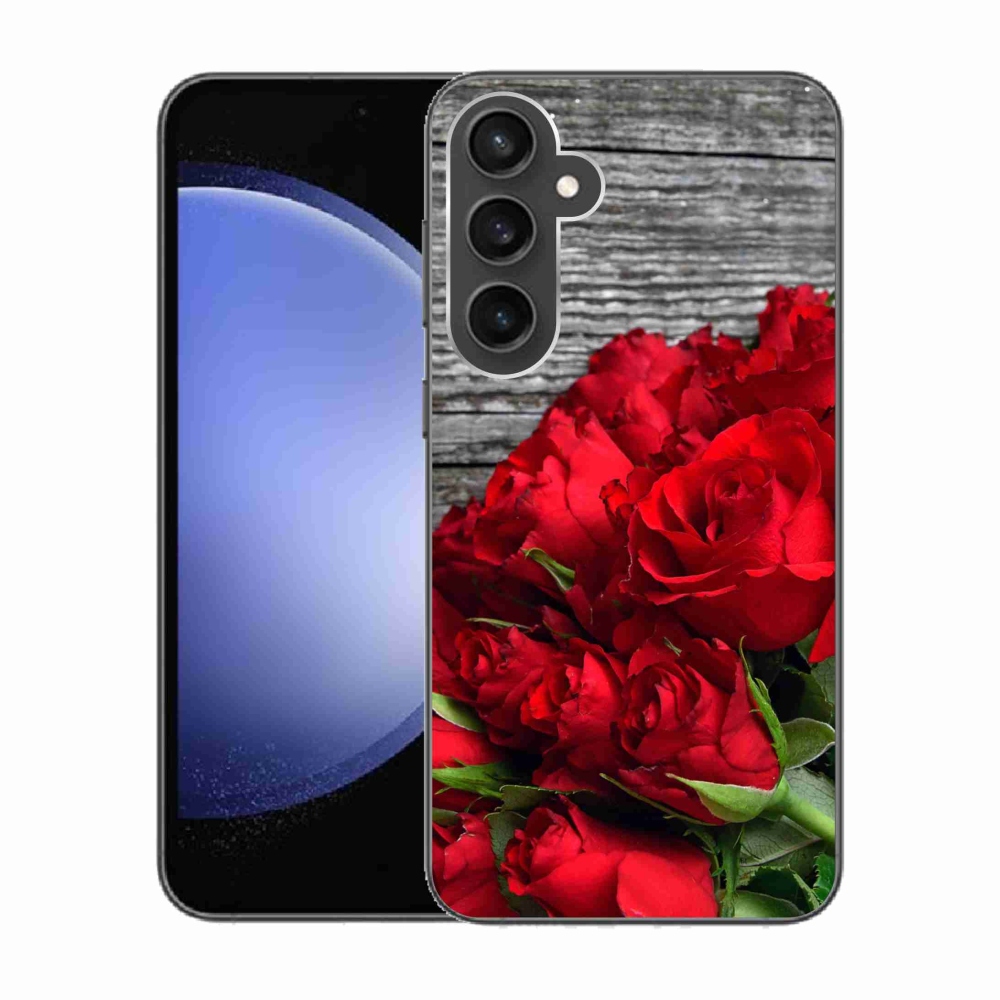 Gelový kryt mmCase na Samsung Galaxy S23 FE - červené růže