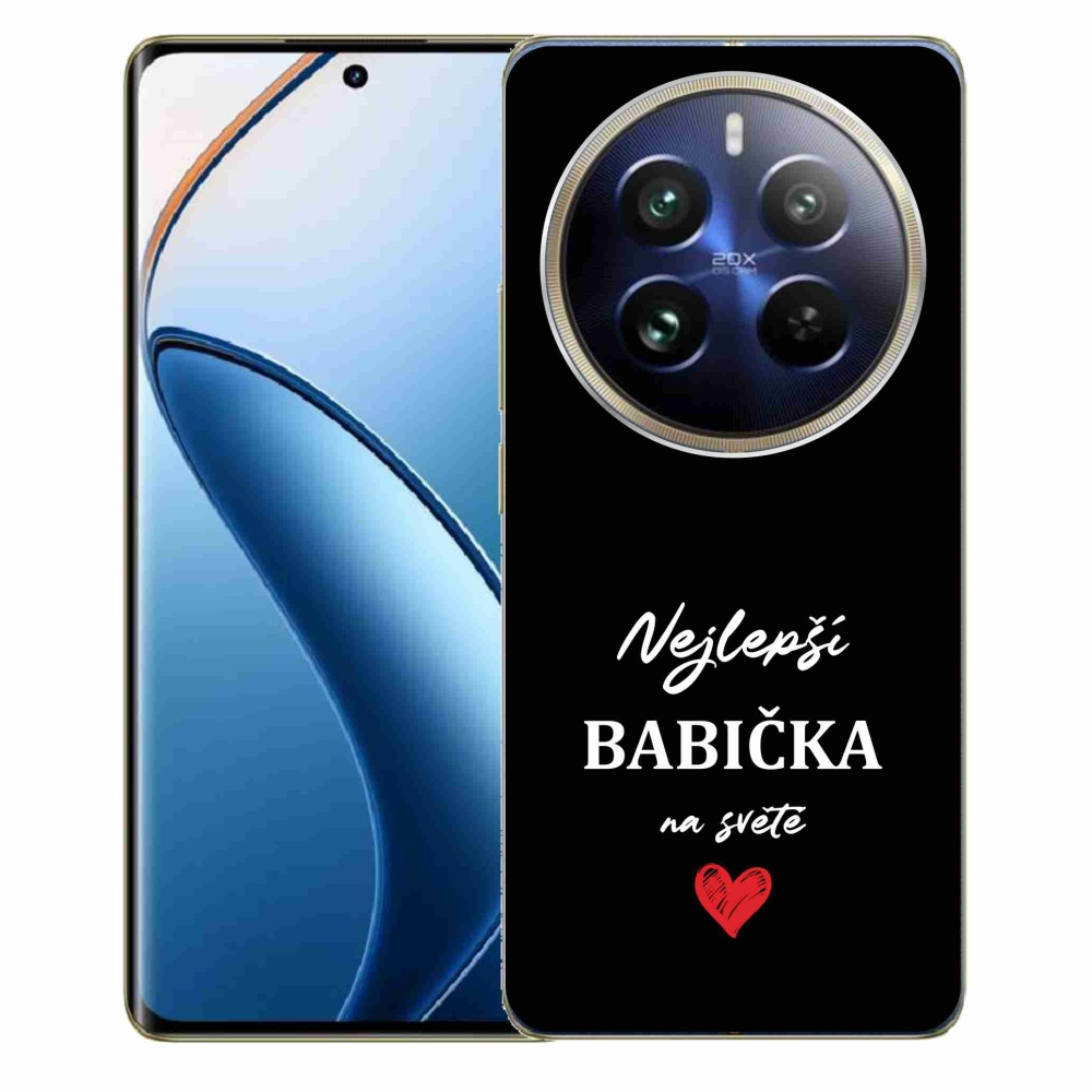 Gelový kryt mmCase na Realme 12 Pro 5G/12 Pro+ 5G - nejlepší babička 1 černé pozadí