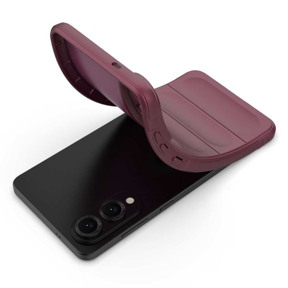 Rugg odolný gelový obal na Samsung Galaxy S25 Edge - vínový
