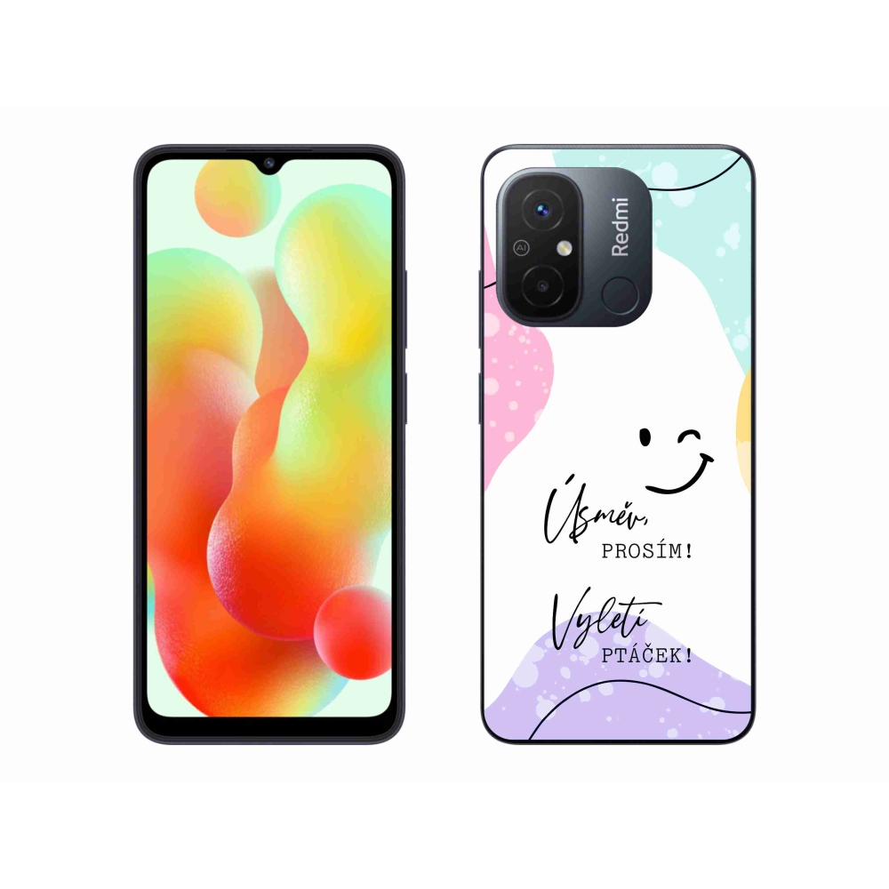 Gelový kryt mmCase na Xiaomi Redmi 12C - vtipný text 4 bílé pozadí