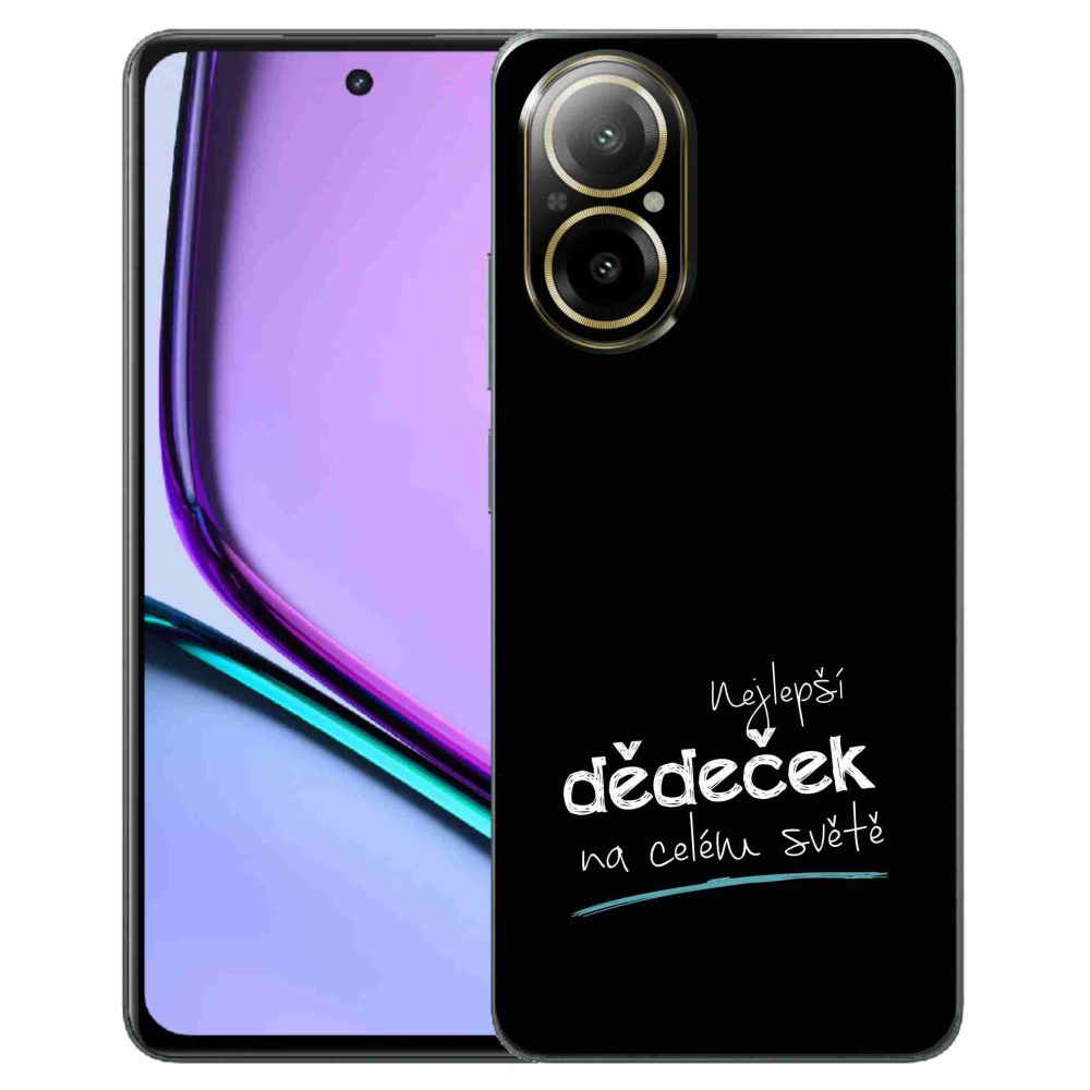 Gelový kryt mmCase na Realme C67 - nejlepší dědeček 3 černé pozadí