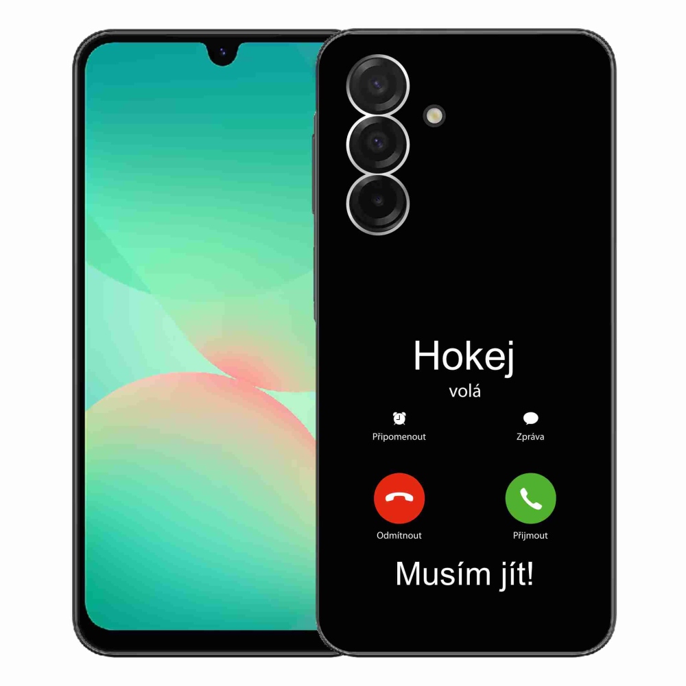 Gelový kryt mmCase na Samsung Galaxy A26 5G - hokej volá černé pozadí