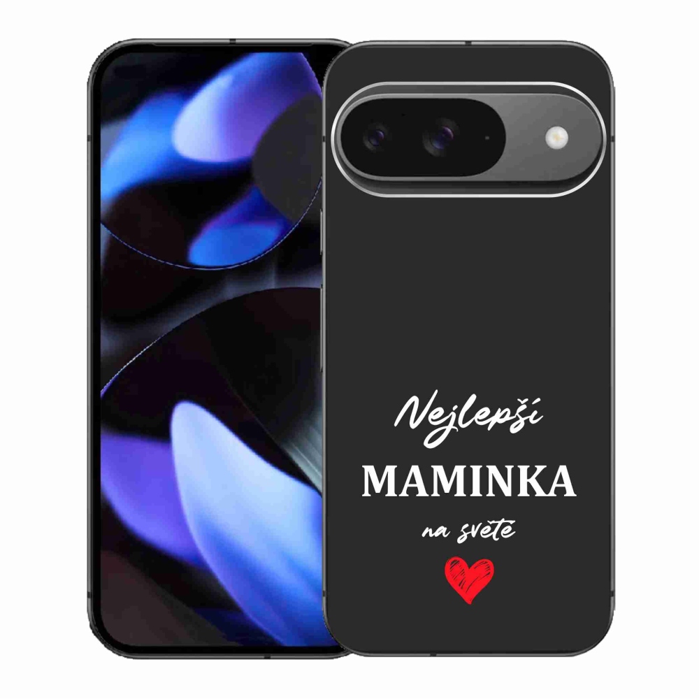 Gelový kryt mmCase na Google Pixel 9/9 Pro - nejlepší maminka 1 černé pozadí