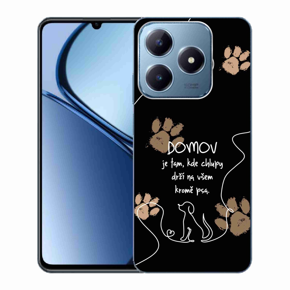 Gelový kryt mmCase na Realme C63 - psí motiv černé pozadí