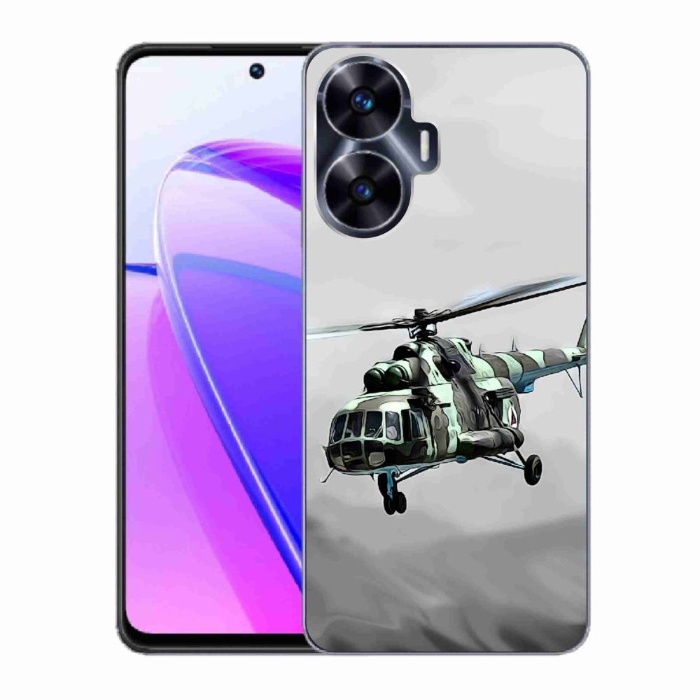 Gelový kryt mmCase na Realme C55 - vojenský vrtulník