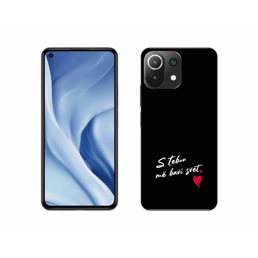 Gelový kryt mmCase na Xiaomi 11 Lite 5G NE - zamilovaný text 1 černé pozadí