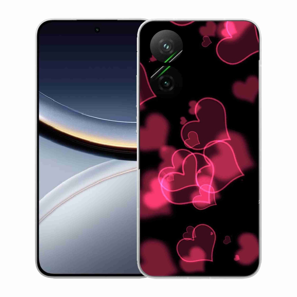 Gelový kryt mmCase na Xiaomi Poco F7 5G - červená srdíčka