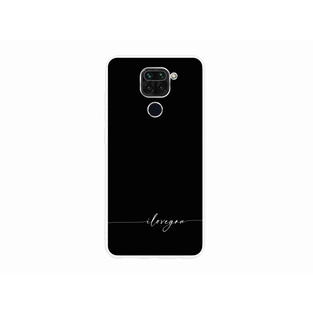 Gelový kryt mmCase na Xiaomi Redmi Note 9 - I love you černé pozadí